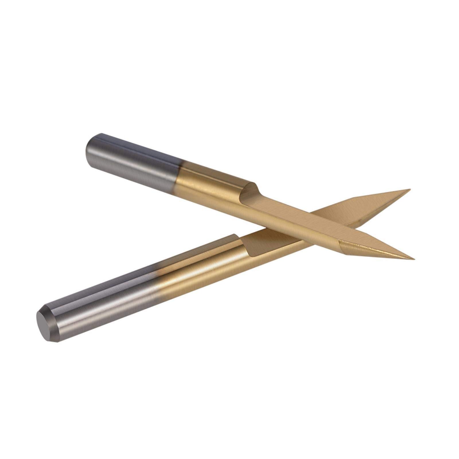 Brocas de grabado, 10 piezas de herramienta de Grabado Bit recubierta de titanio, enrutador CNC, cortador de raíz, accesorios para bricolaje, tallado, grabado y taladro (30 ° * 0,1 mm)