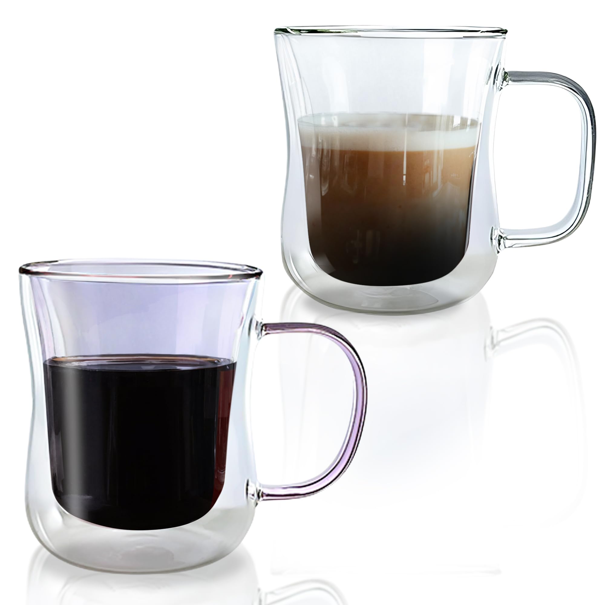 LEMONSODA Double Walled Colored Insulated Coffee Mugs - 10oz - Hot or Cold Latte, Tea, Cappucino, Coffee, Espresso Mug with Handle - Premium Packaging