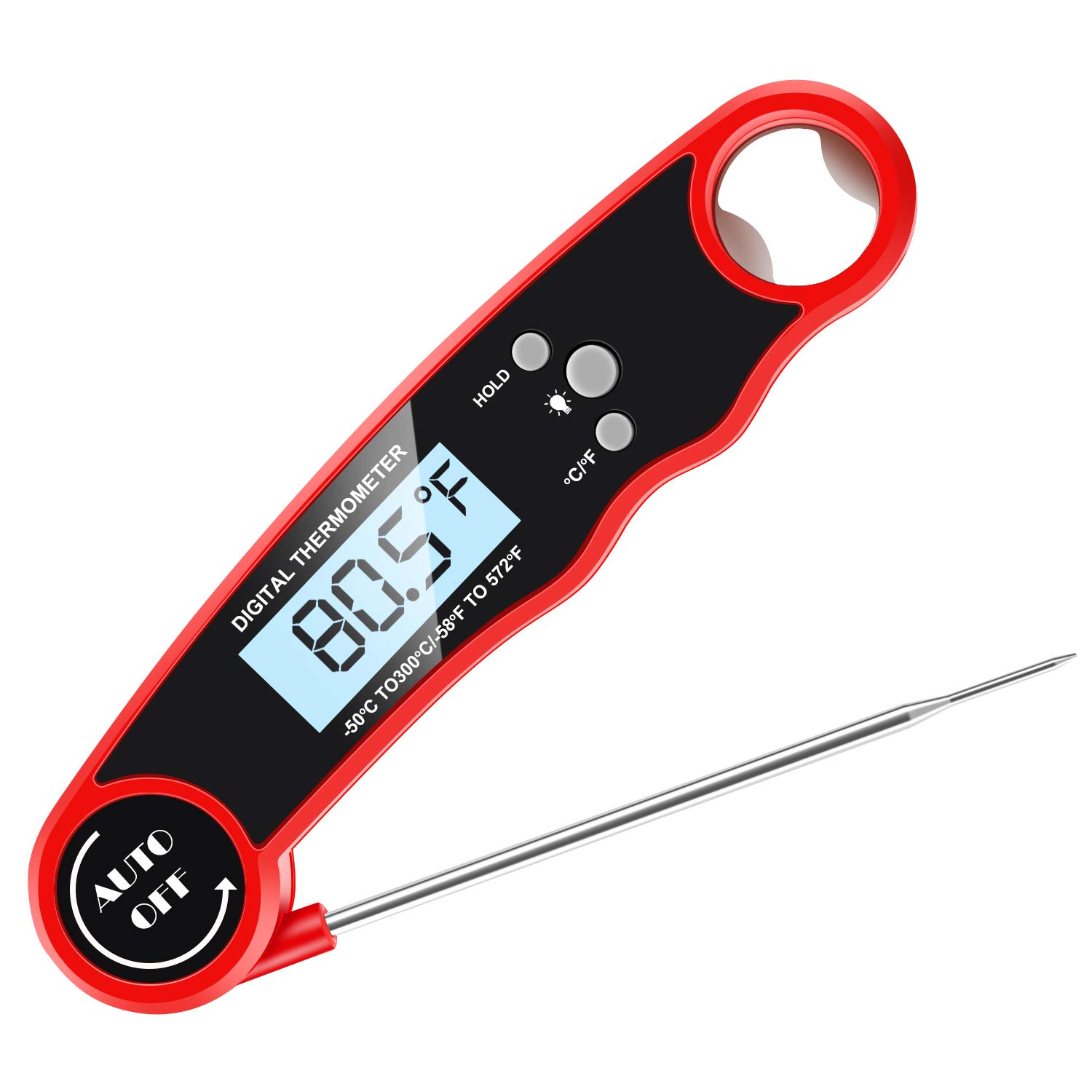 Instant Read Meat Thermometer,2-3S Ultra Fast Digital Waterproof Food Cooking Thermometer with Probe for Cooking, BBQ, Smo...