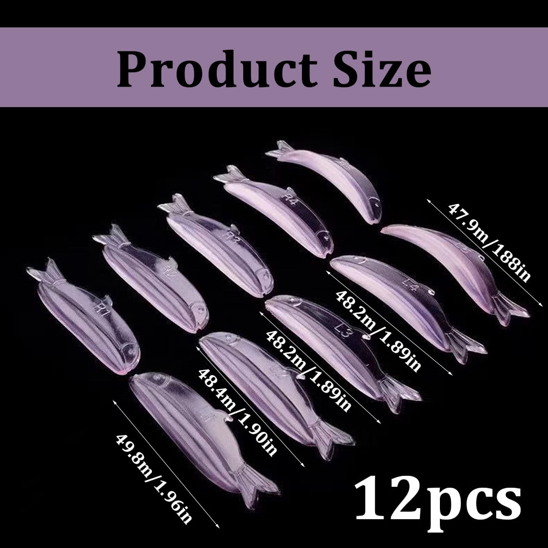 10 Piezas Pestañas Silicona Almohadilla, Silicona Reutilizables para Levantamiento de Pestañas Herramienta Belleza, 5 Tamaños
