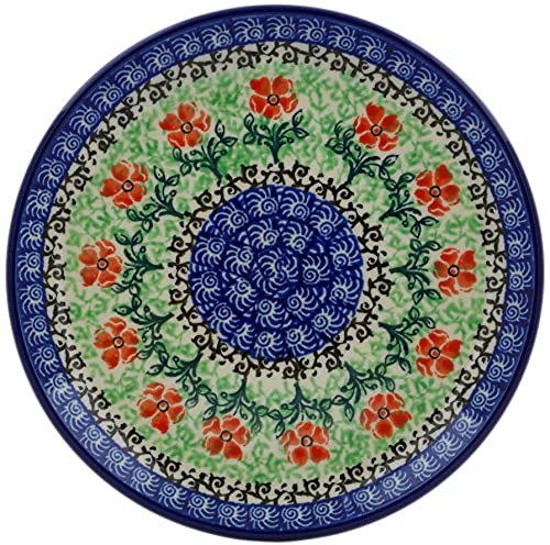 Authentic Polish Pottery Toast Plate in Maraschino Design Handmade in Boles?awiec Poland by Ceramika Artystyczna + Certificate of Authenticity