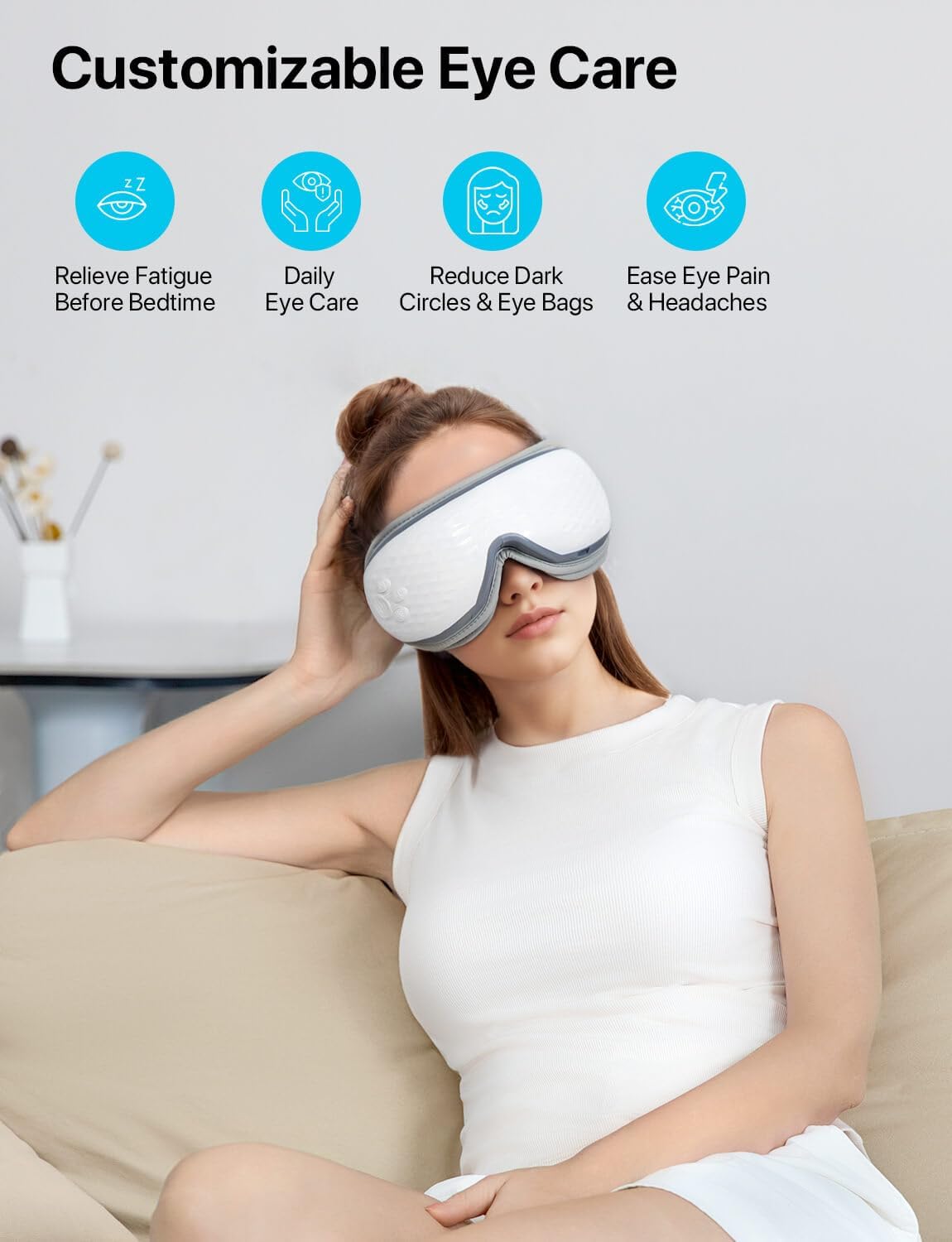 ALLJOY heated eye massager with heat and Bluetooth