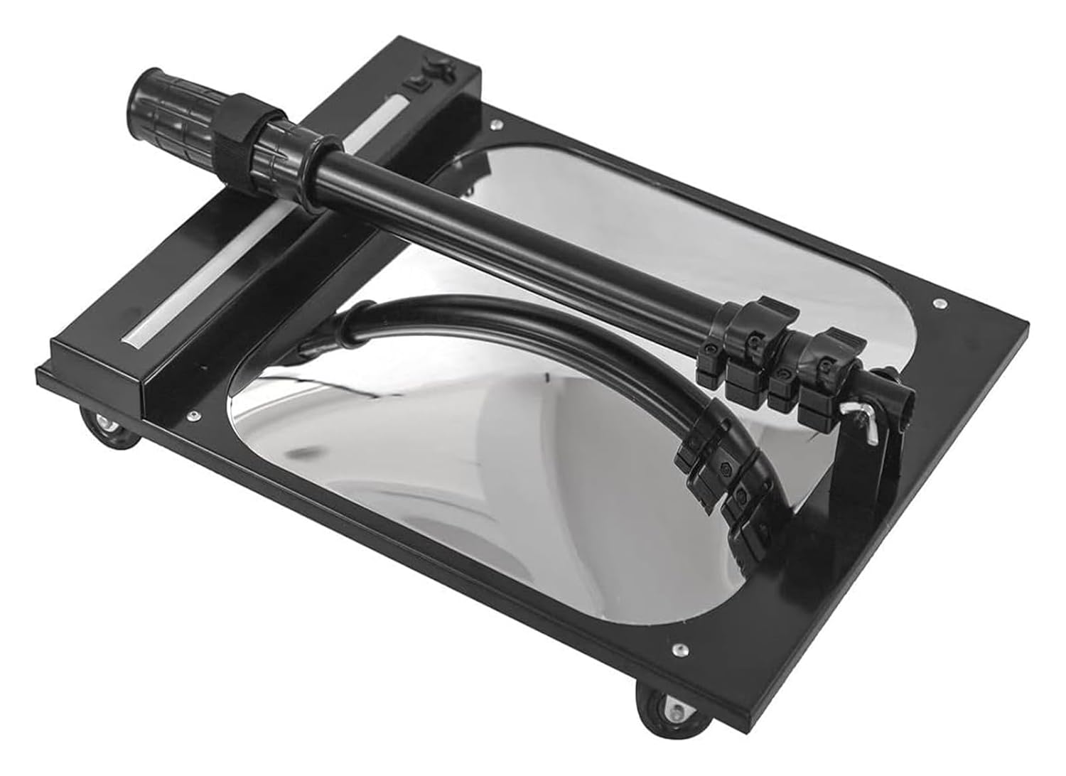 Under Vehicle Inspection Mirror, Acrylic Explosion-Proof 12-inch Diameter Telescopic Convex Mirror 30cm to 110cm Adjustable