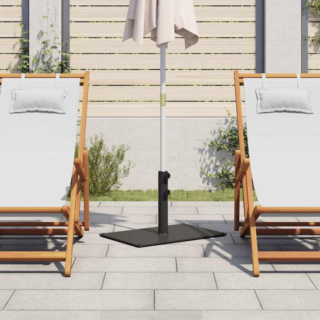 Supporto per ombrellone da 15 kg, diametro 32, 38, 48 mm, in acciaio, con 3 adattatori, rettangolare, per balcone, terrazzo, giardino, resistente alle intemperie