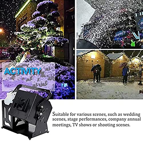 Máquina profesional de copos de nieve, máquina generadora de nieve de 1500 W con control remoto, efecto mágico de ventisca de copos de nieve para Navidad y bodas miniatura 2