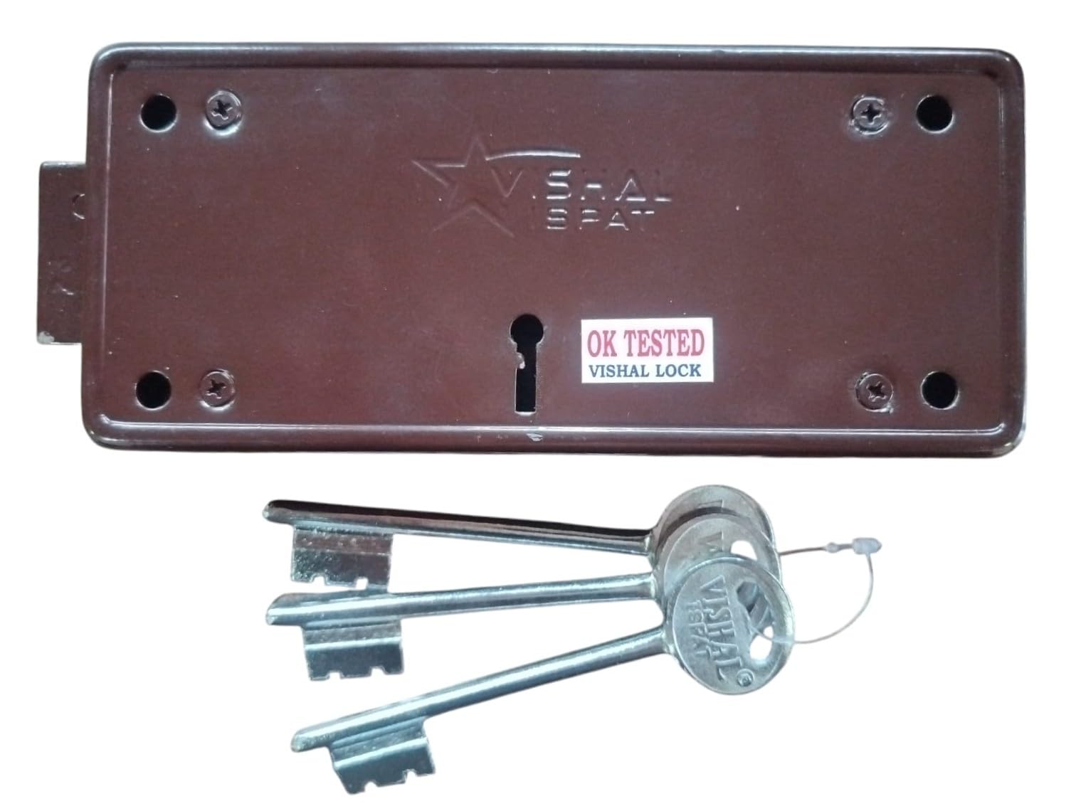 Akron's Vishal Heavy Duty Universal Shutter Lock, Double Side Locking System, Brown, 3 Keys-picture-12