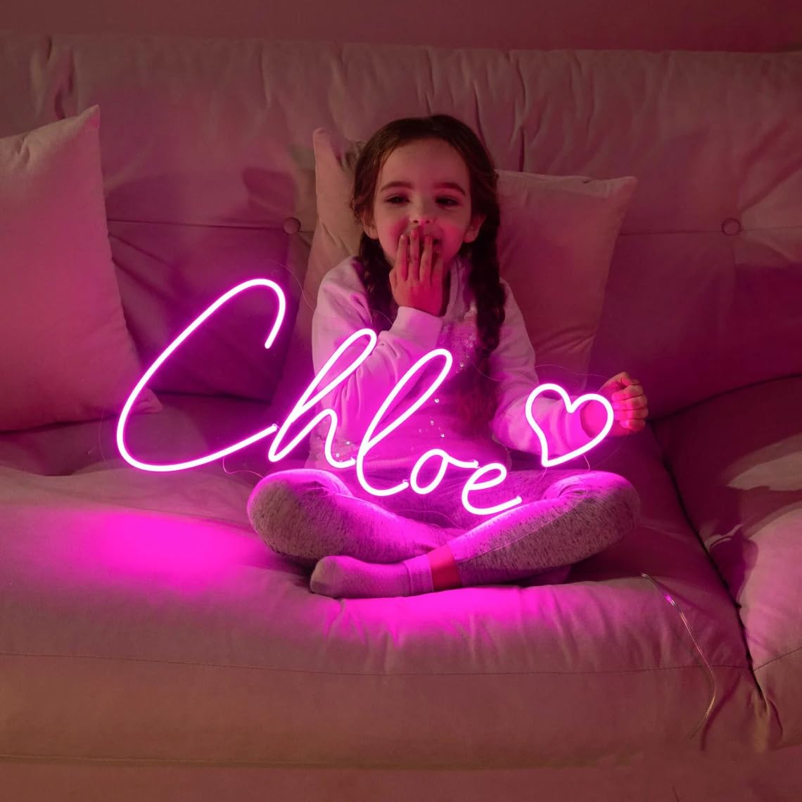 Aslanka Custom Neon Signs, Personalized Neon Sign for Wall Decor, Neon Sign Customizable for Wedding Birthday Party Bedroom Bar Shop Name Logo Lights (Optional 10" to 60")