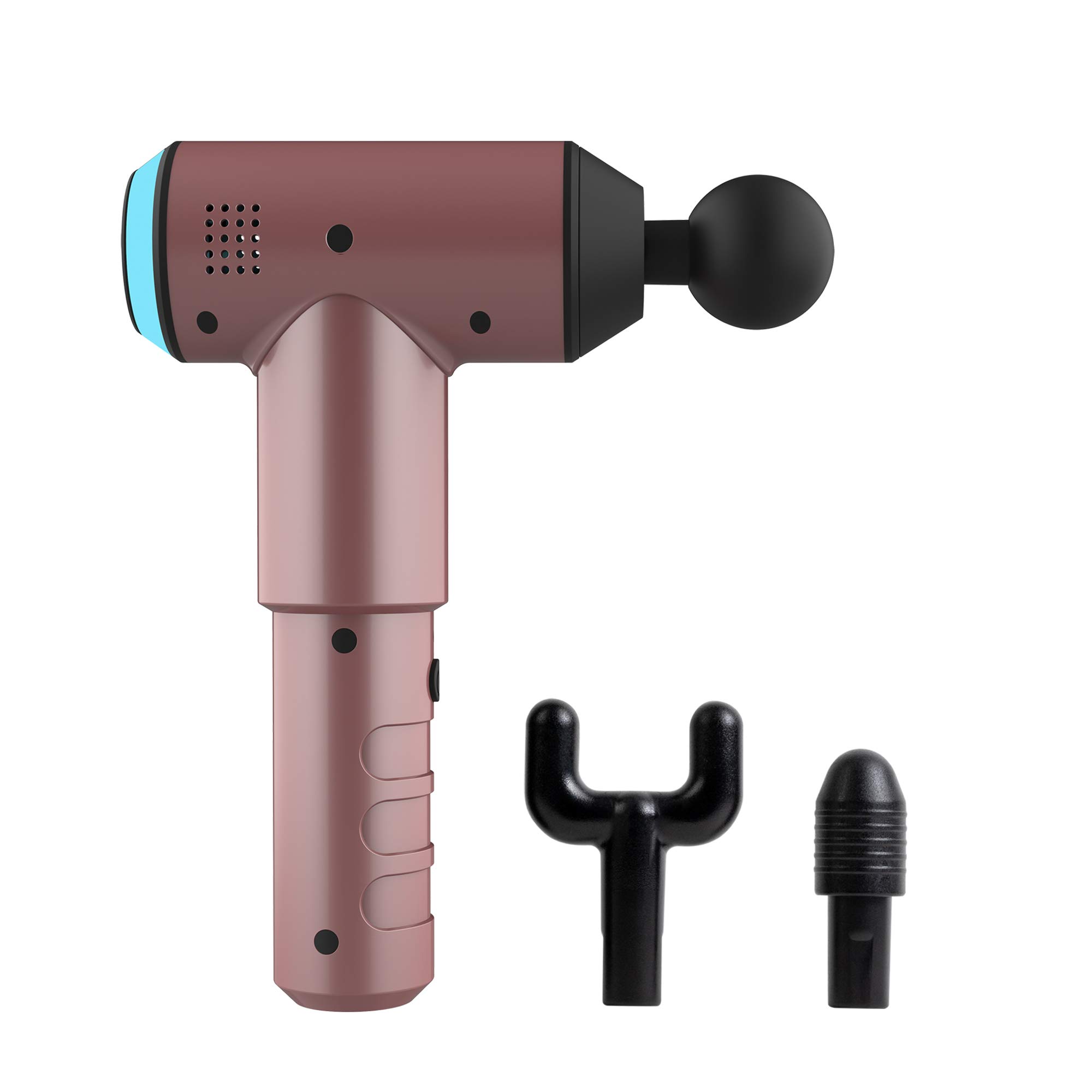 HoMedics Massage Gun | Massagepistole | Tragbares Physiotherapie-Massagegerät, professionelle Physio-Tiefenmassage, Perkussionsmassage für die Muskeln, 3 Massageköpfe, kabellos, wiederaufladbar, Rose