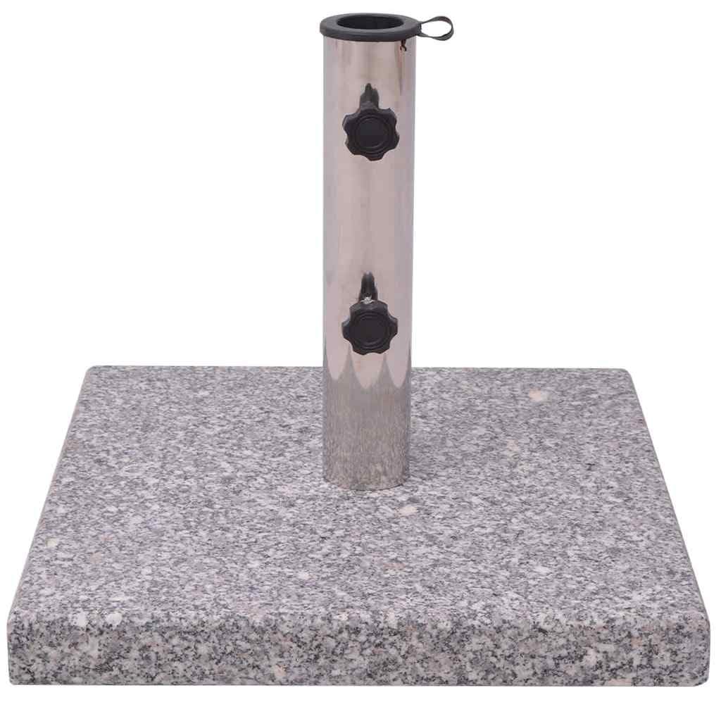 Stojak na parasol przeciwsłoneczny, granitowy, kwadratowy, 20 kg, z 2 adapterami do drążków Ø 38 i 48 mm, stabilny stojak na parasole na balkon, taras, do ogrodu, na podwórko, z wytrzymałym