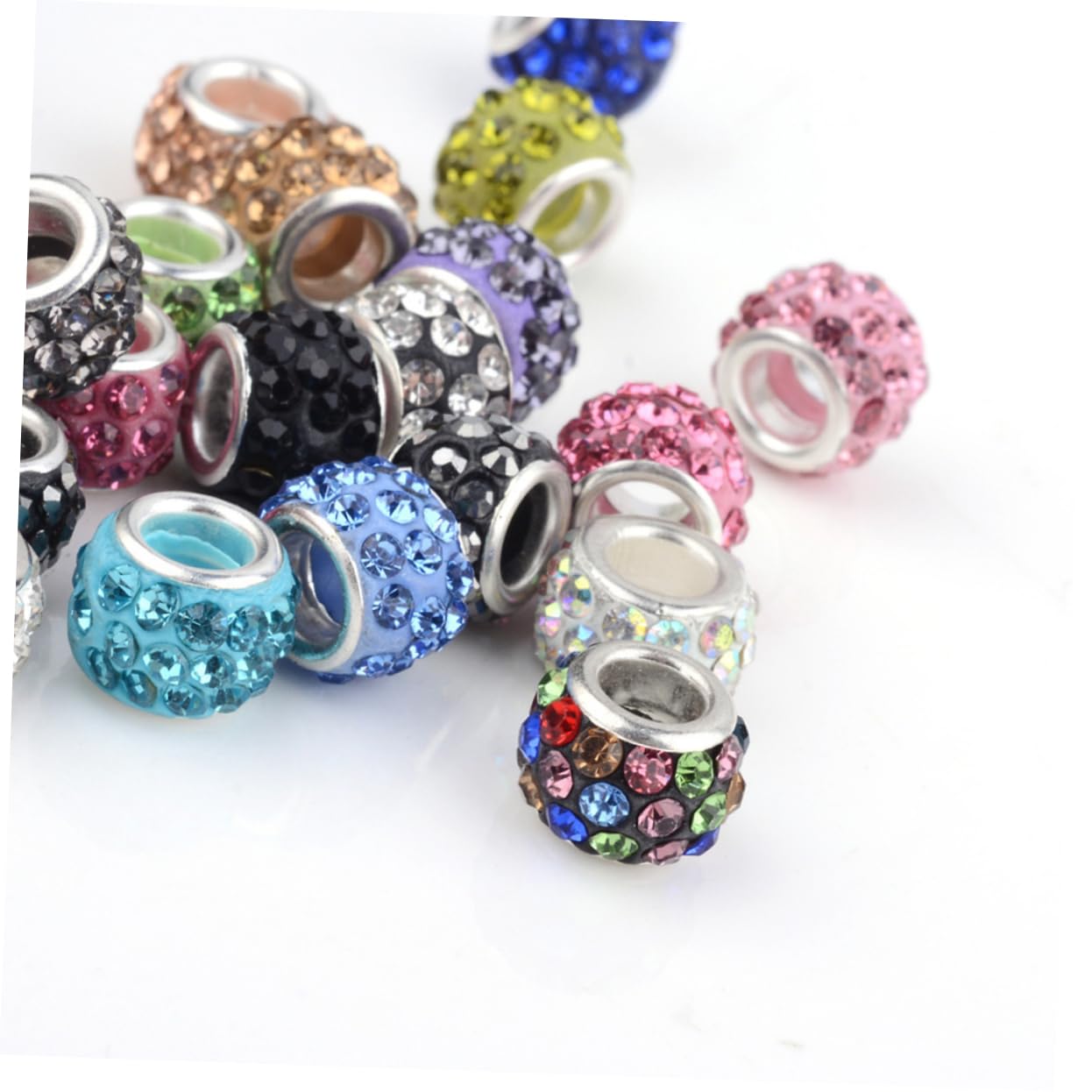 Cuentas Sueltas de Joyería DIY Agujero Grande, 200 Piezas