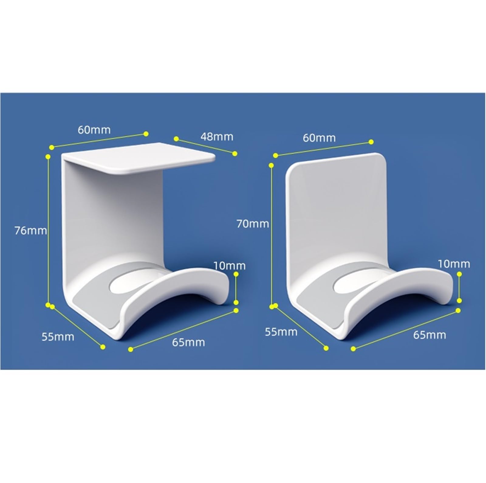Estante para Guardar Auriculares Colgador De Gancho For Auriculares Montado En La Pared, Estante De Exhibición For Café Internet, 2 Uds.(White,76x65x55cm)