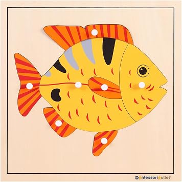 Montessori Outlet Fish Puzzle for Children 3-6 Years Montessori Education at School and Home
