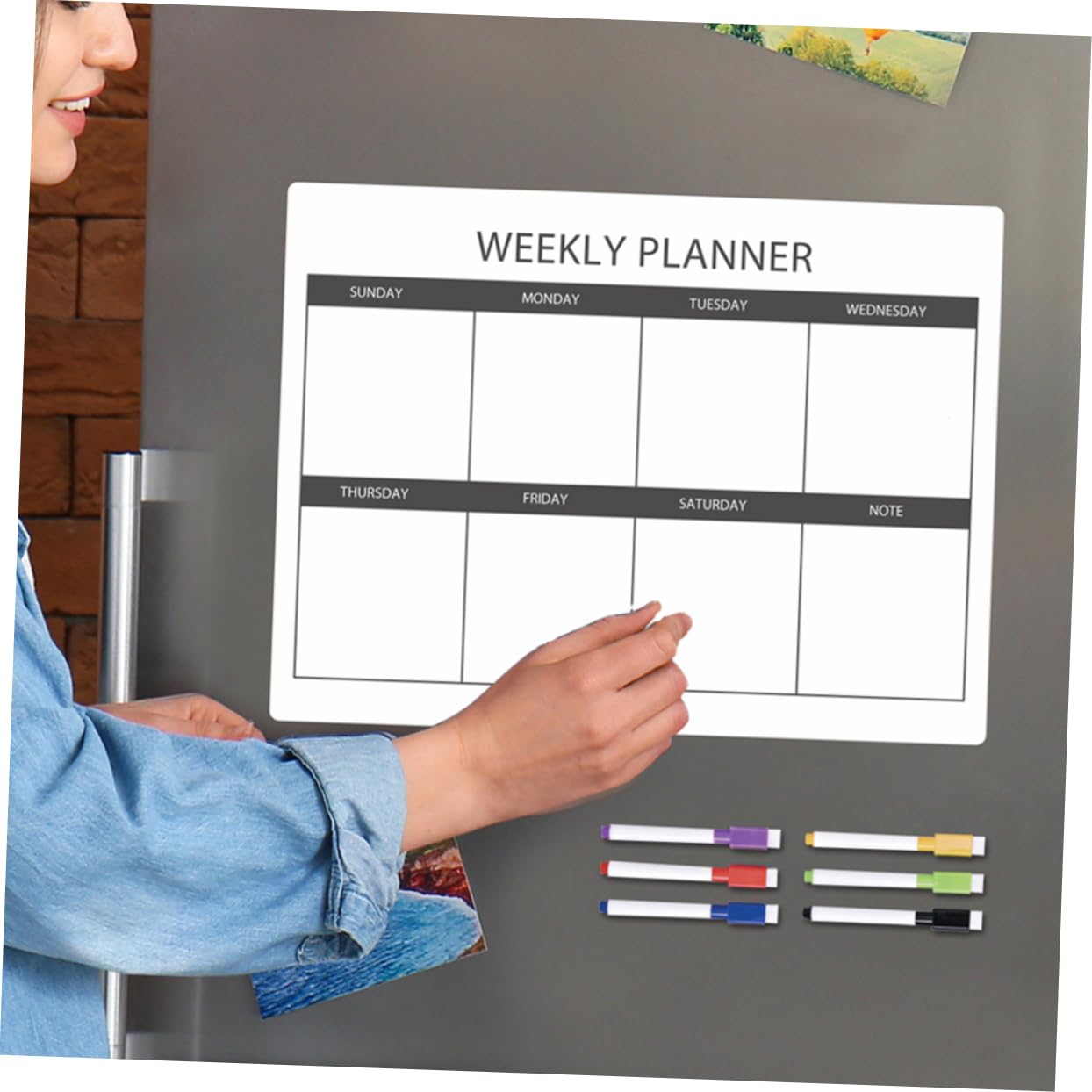 Operitacx 4sets Lavagna Cancellabile Per Frigorifero Planner Settimanale e Mensile e Include e Accessori Facile Usare e Portatile Per e Uffici
