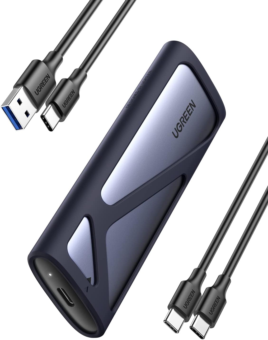 M.2 NVMe and SATA SSD Enclosure Reader, 10Gbps USB C 3.2 Gen2, Thunderbolt 3 Compatible, Tool-Free NVMe External Enclosure Supports M and B&M Keys and Size 2230/2242 /2260/2280 SSDs