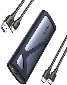 UGREEN Gabinete NVMe e SATA M.2 sem ferramentas, 10 Gbps USB C 3.2 Gen2, compatível com acabamento UASP, gabinete SSD NVMe compatível com chaves M e B&M SSDs 2280/2230/2242/2260