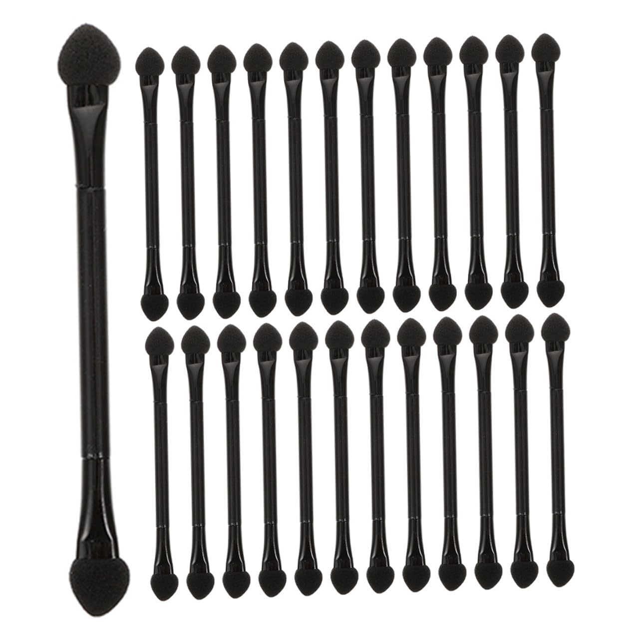 Ipetboom 25pcs Dual-end Eye Shadow Sticks Sponge Brush Sponge Applicator Set Easy to Use Makeup Tools for Beginners