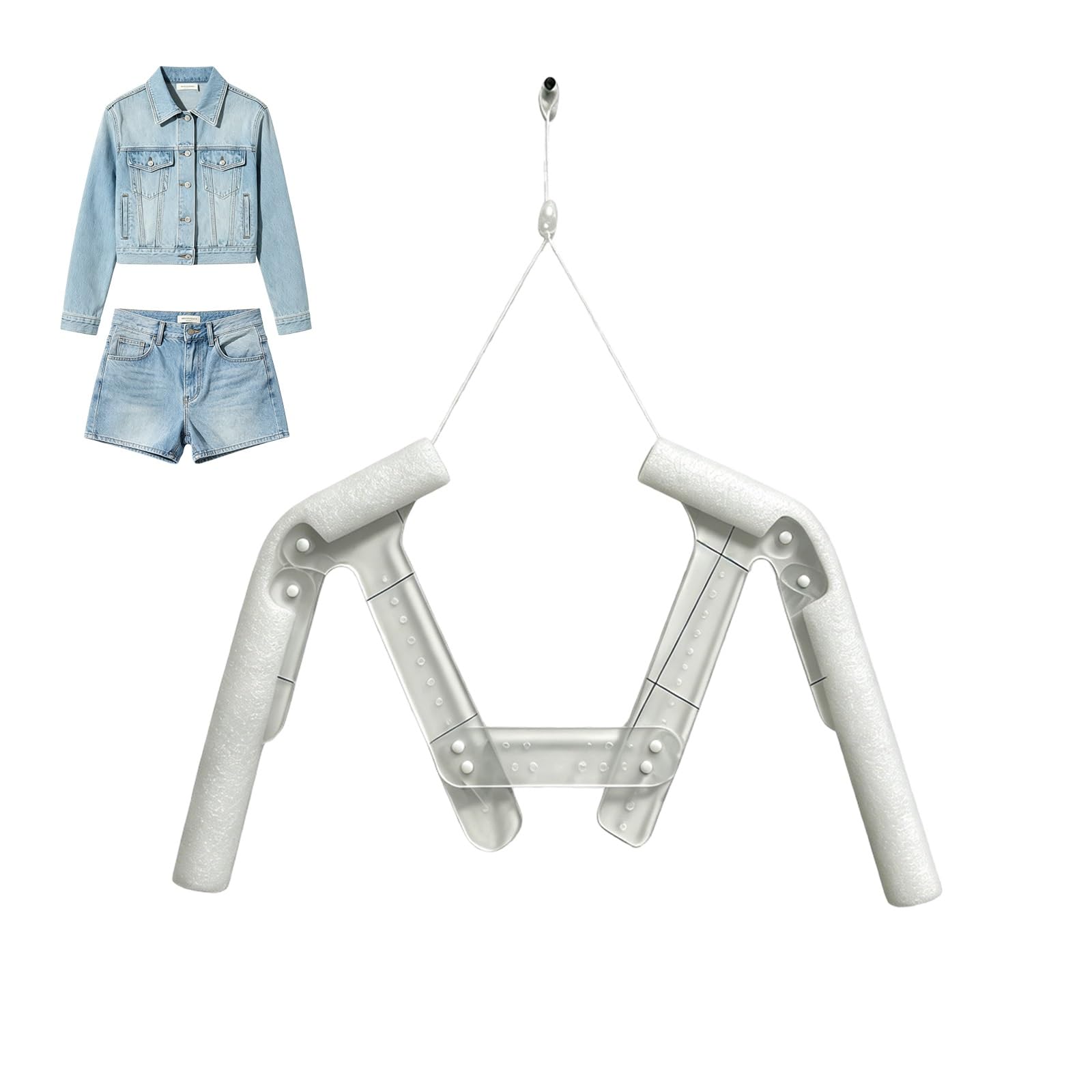 Adjustable Mannequin Form Invisible Hanger, Acrylic Material Clothes Rack