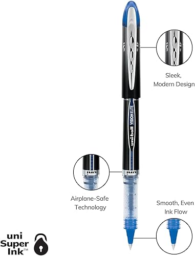 Miniatura 7 de uni-ball 69021 Uni-Ball Vision Elite Stick - Bolígrafo de bola rodante, TRS Brl, tinta azul, caja de 144