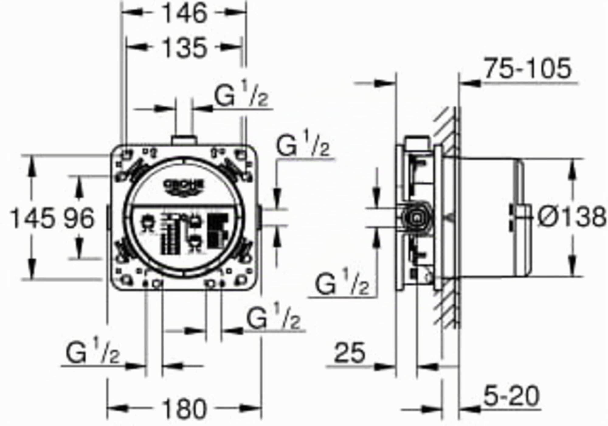 Grohe 35600000 Rapido SmartBox - Corpo Incasso Universale, Cromo