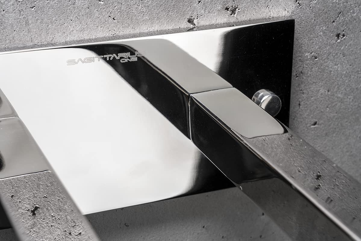 400S1 porte serviette salle de bain double 40 cm, mural, acier inox SUS304 antirouille, finition poli, chromé, moderne