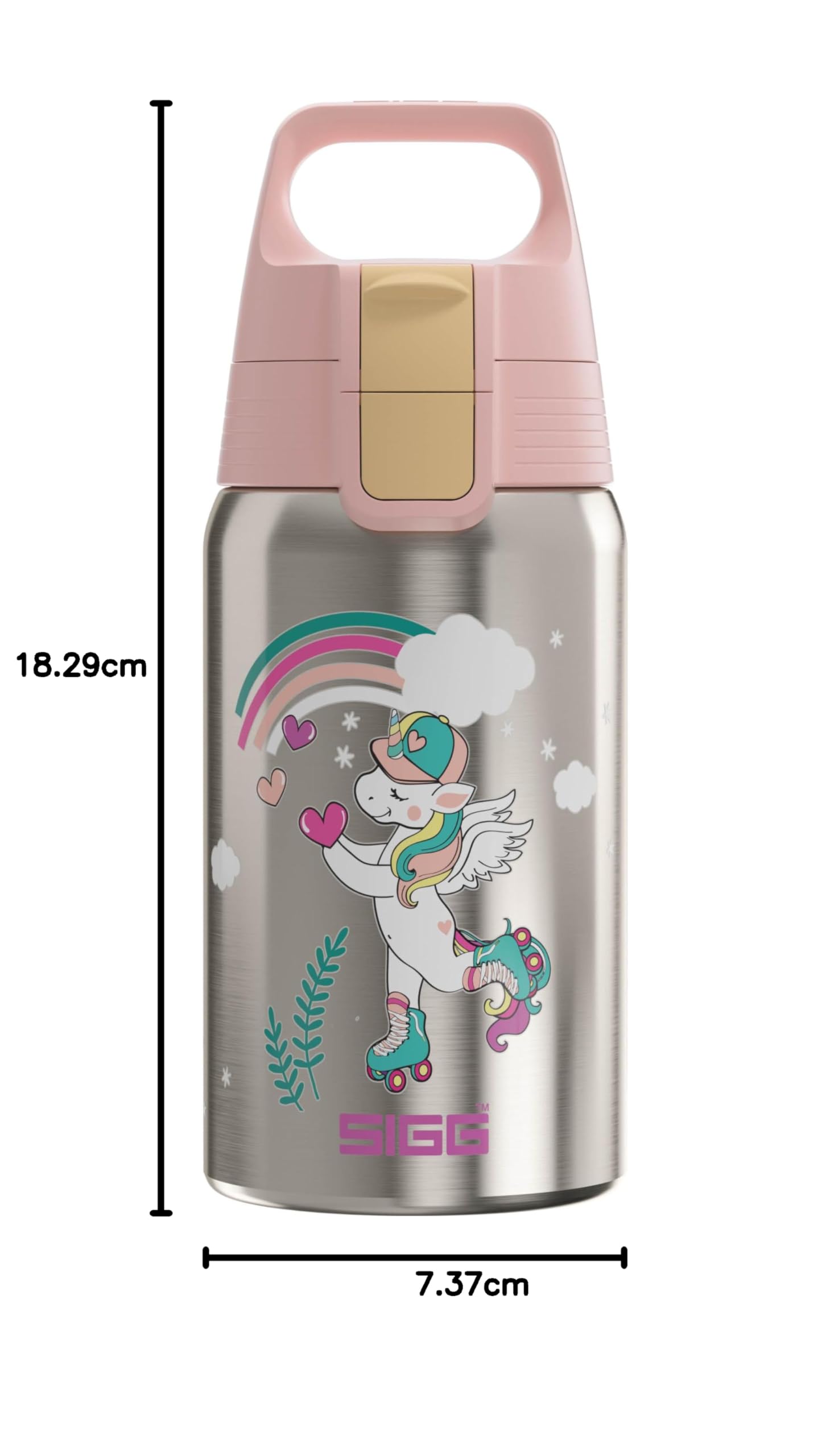 Sigg - Edelstahl Trinkflasche Kinder - Shield One Uni Skate - Für Kohlensäurehaltige Getränke Geeignet - Auslaufsicher - Federleicht - BPA-frei - Grau - 0,5L