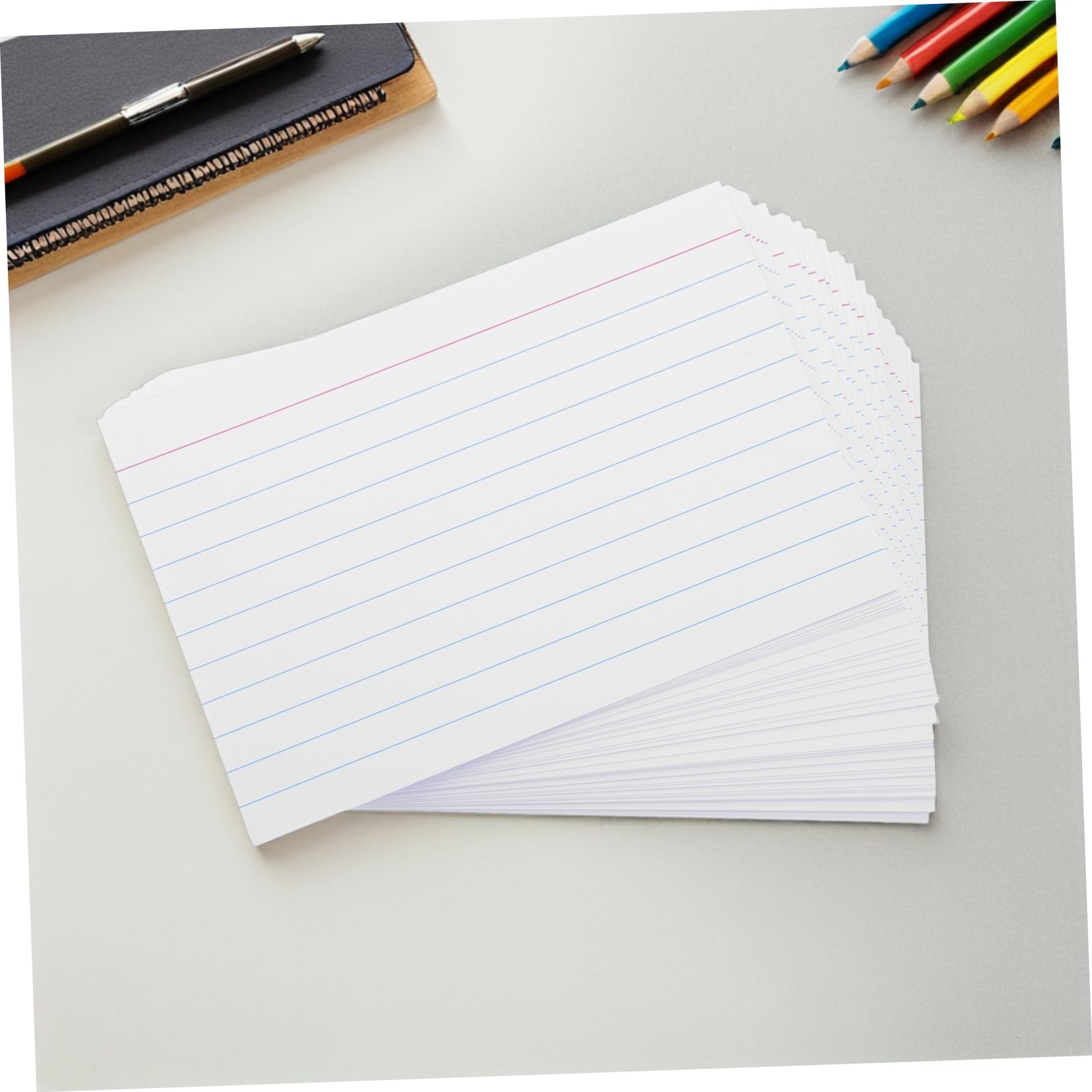 DOITOOL 200 Weiße Horizontale Karteikarten aus Papier zum Schreiben mit Glatter Oberfläche 4 Zoll Größe für Präsentationen und Prüfungen im Büro oder Unterricht