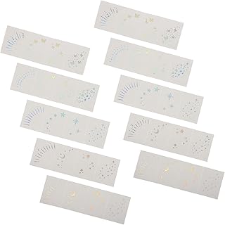 HEATSHAKING ホログラフィックフェイスグリッタータトゥーステッカー 10枚セット 防水一時的タトゥー アイメイクステッカー レディース向けフェスティバルメイク用