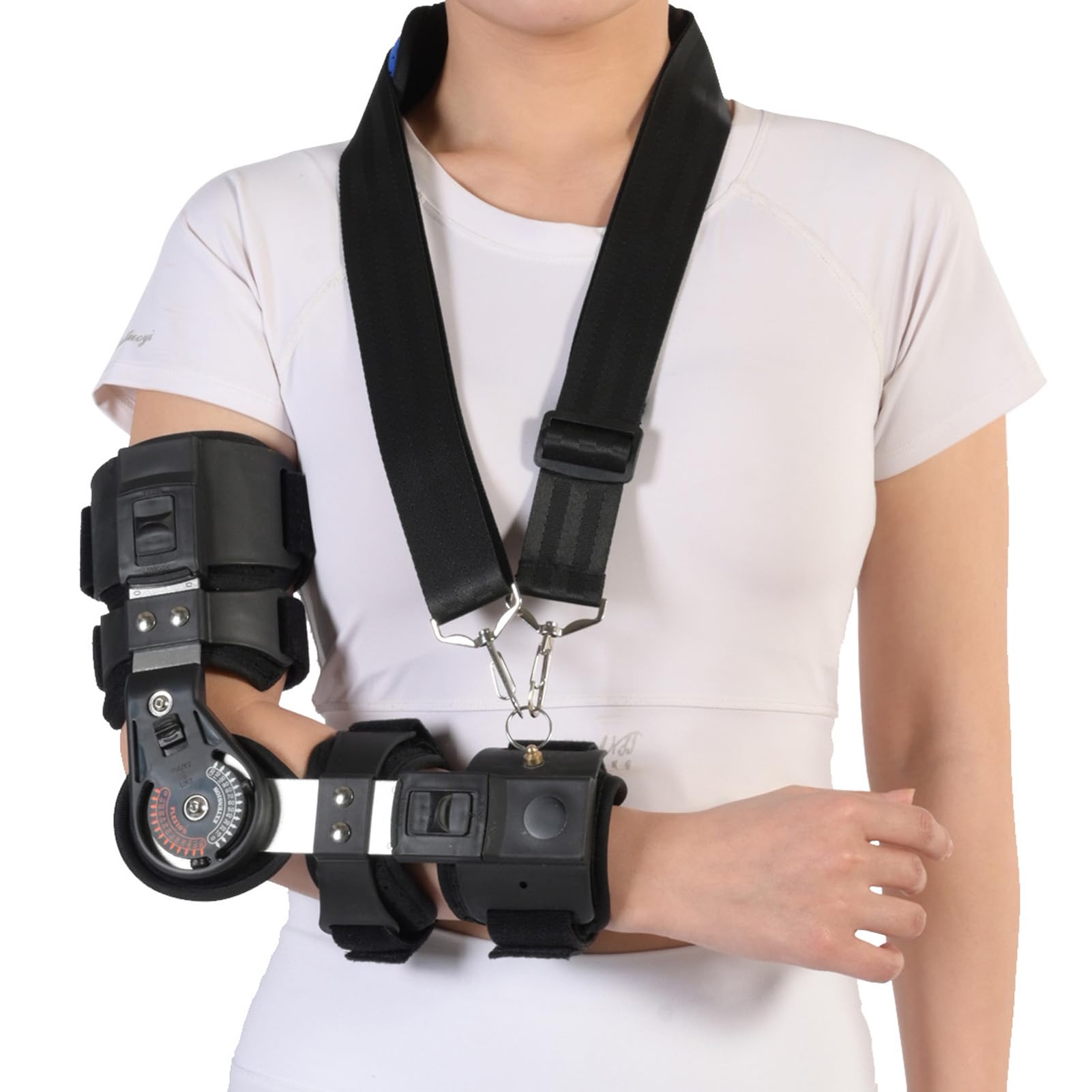 Férula De Codo Postoperatoria Ajustable con Bisagra Soporte De Brazo Ligero con Correa para Hombro Forro Extraíble para Rehabilitación Después De Cirugía,Right