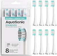 Vista 10 de AquaSonic Cabezales de cepillo de repuesto estándar genuinos Aceptado por ADA para dientes normales y sensibles Compatible con muchos mangos