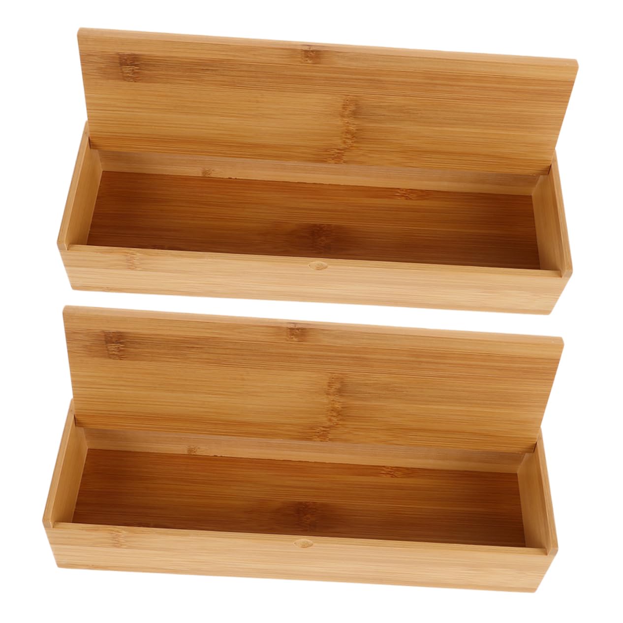 2piezas Caja De Almacenamiento Organizador De Cocina Cubiertos Bambú Confiable Diseño Elegante