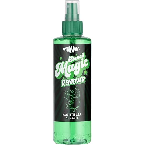 Dynamic Color Co- Stencil Magic Tattoo Remover, Effortless Tattoo Stencil Removal & Repositioning, Made in USA, (8oz Bottle)