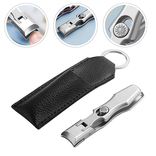 Miniatura 9 de Beaupretty Cortaúñas plegable autobloqueante, cortador de uñas de acero inoxidable, bloqueo de seguridad, apertura de mandíbula extra grande y