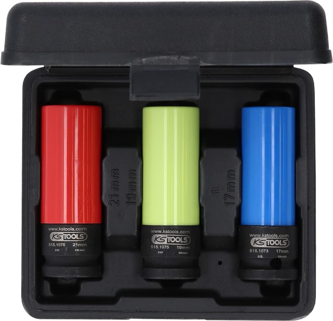 1/2" Aluminium wheel impact socket set, 3 pcs