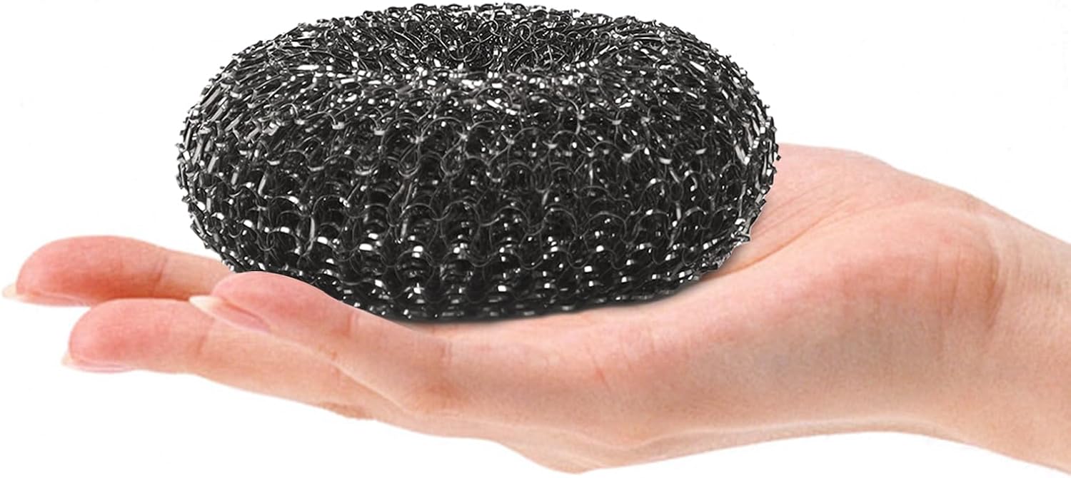 Stainless Steel Wool BBQ Grill Cleaning Scrubber Pads, 4 Pack image 3