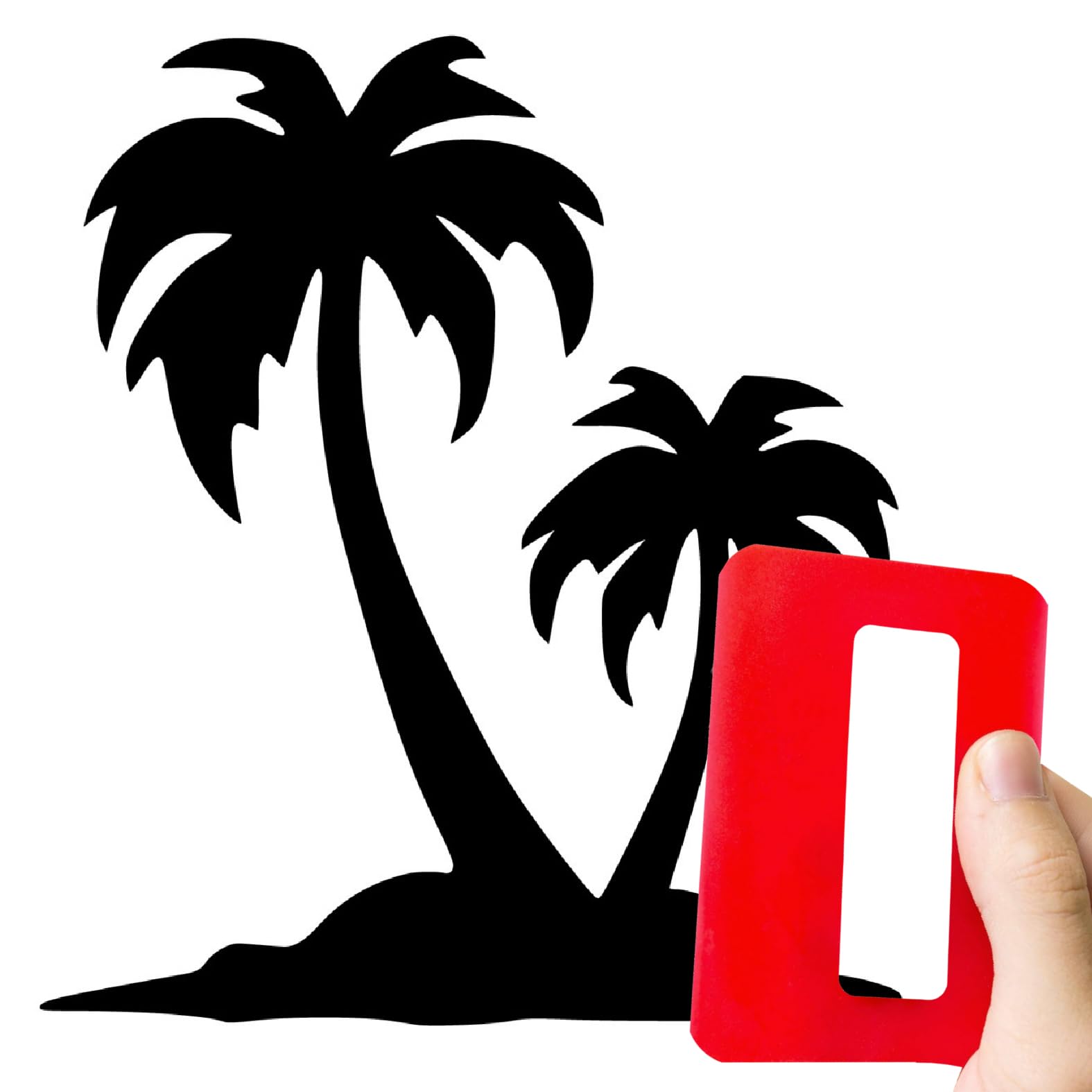 Palm Tree Island Vinyl Decal Sticker, Campervan, Motorhome Vinyl Sticker by TEEZ
