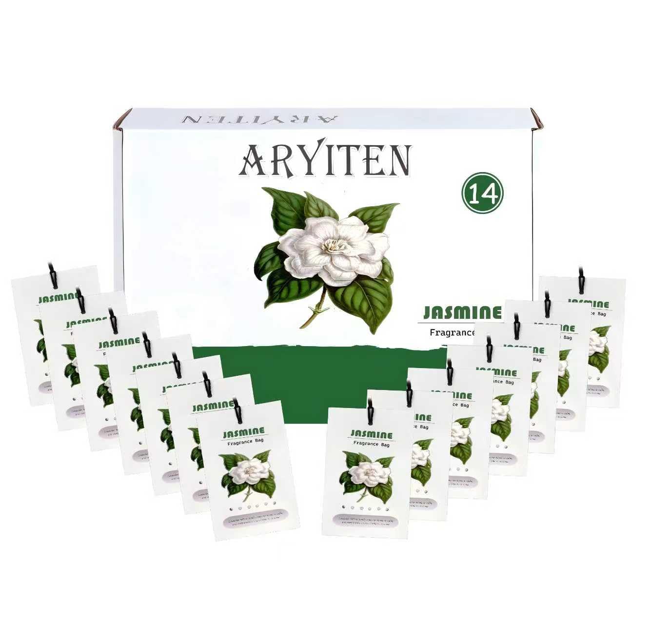 Aryiten 14 Packs Large Jasmine Scented Sachets for Closet Deodorizer Drawers, Hanging Long Lasting Potpourri Bags Home Fragrance