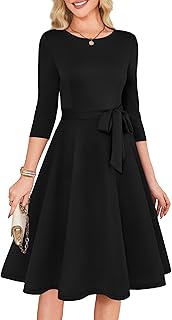 Women's Cocktail Dresses 3/4 Sleeve Vintage Wedding Guest Dress (XS-3XL)