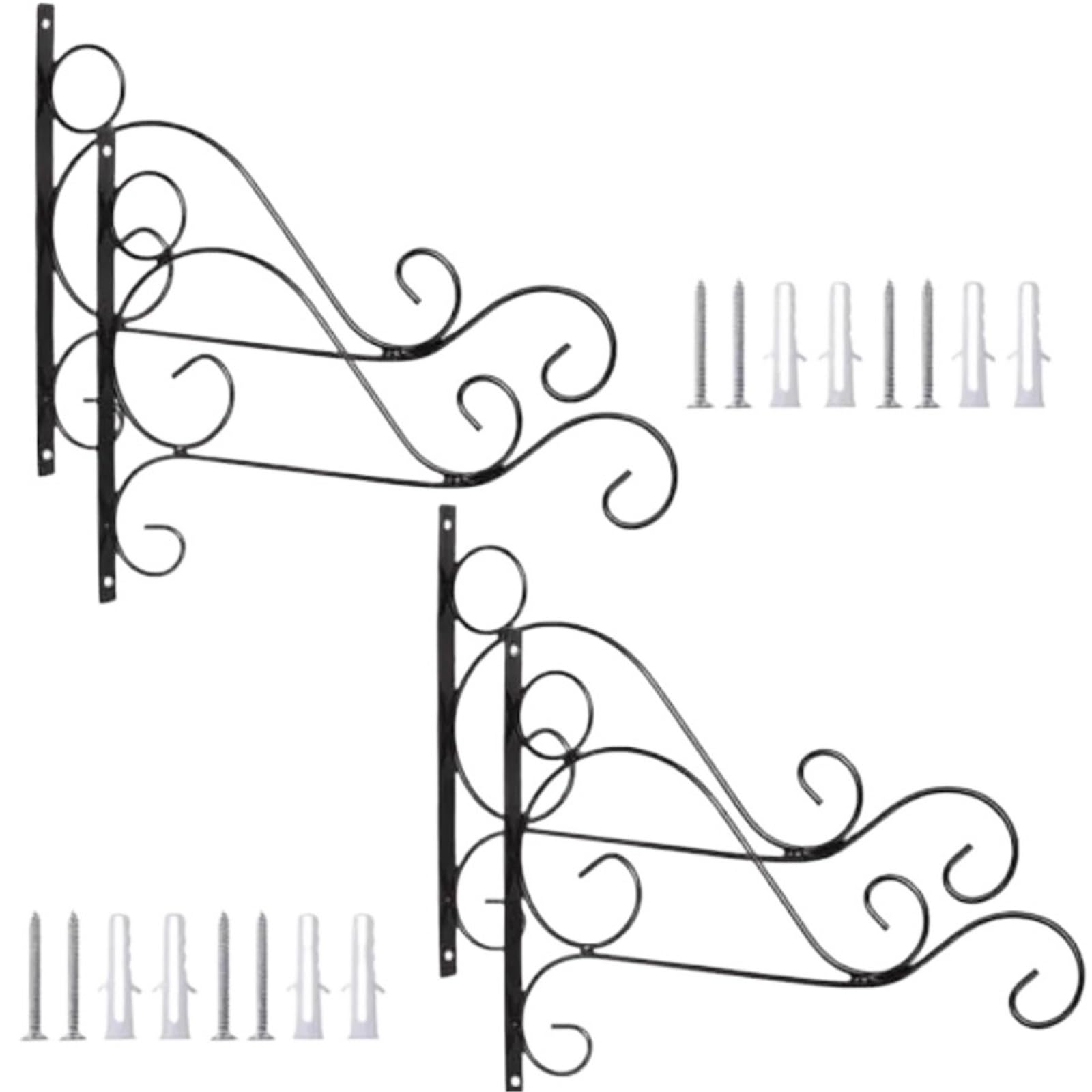 HUWOYG 4 Pcs Hanging Plant Bracket Metal Wall Hangers with Iron Screws for Bird Feeders Lanterns Wind Chimes for Plants