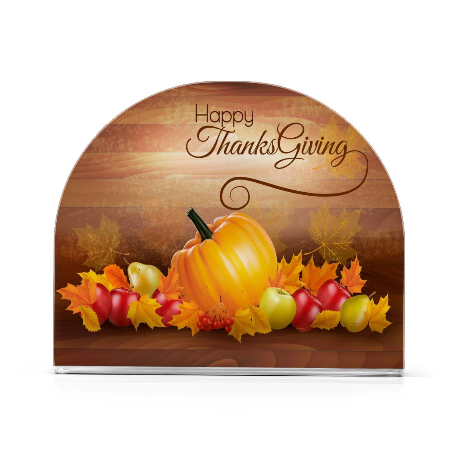Happy Thanksgiving Napkin Holder, Acrylic Napkin Holders for Table Cocktail Napkins Dispenser Paper Stand for Kitchen Dining Restaurant Home Bar