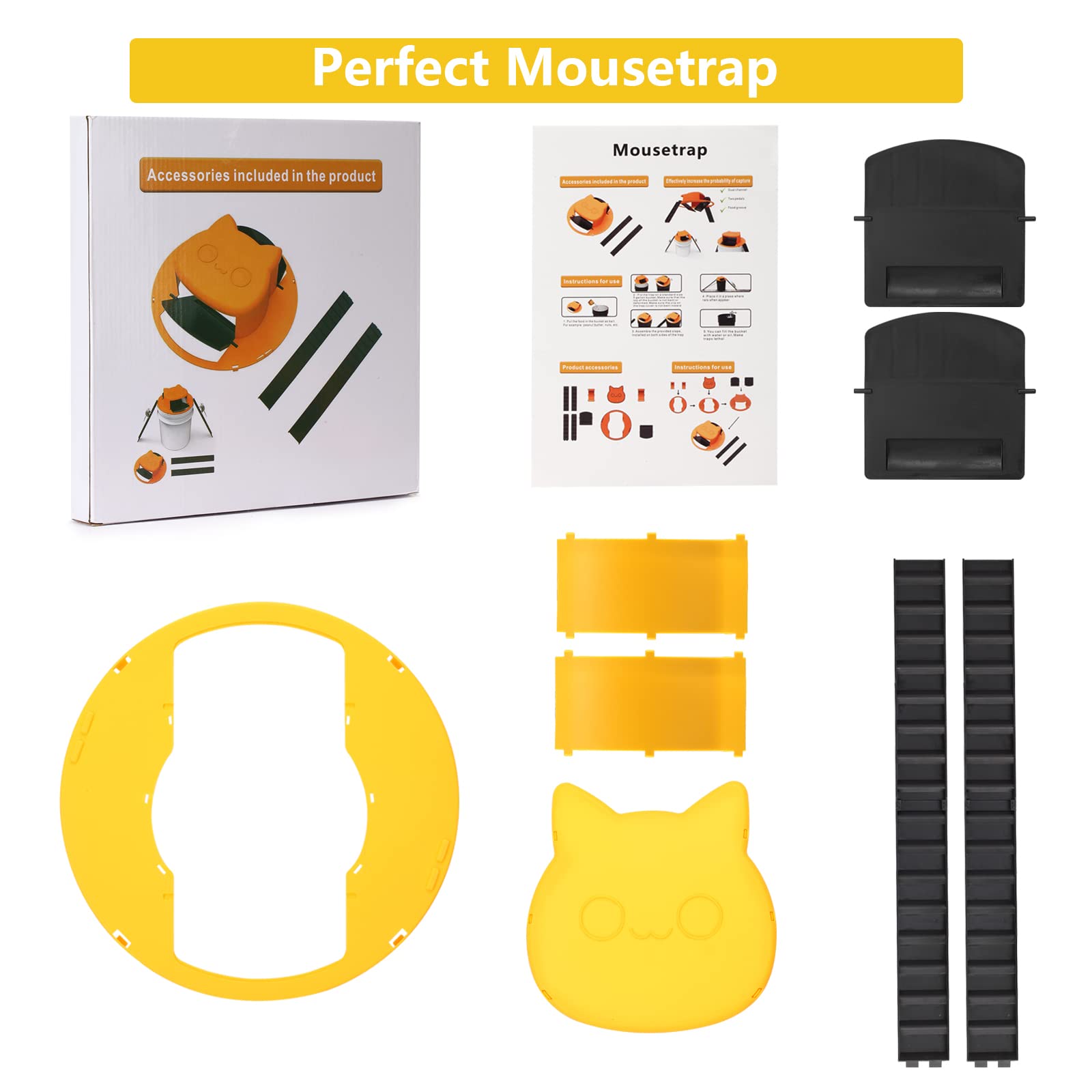 Buy 2 Pack Mouse Traps Bucket,Flip and Slide Mouse Trap Reusable Humane