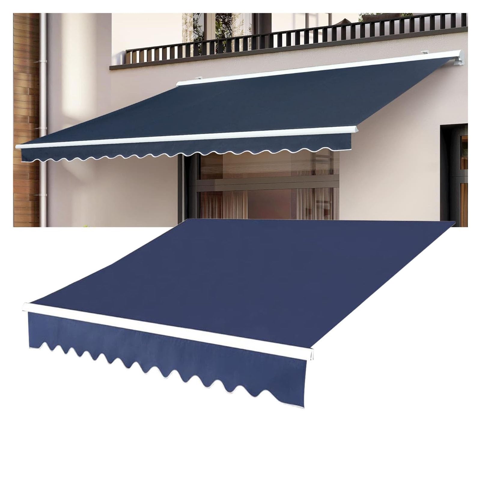 ZFUCMAYL Replacement Canvas for Retractable Awning,Stripes Awning Replacement Fabric Top Cover,280g Polyester Shade Cover for Window Door Car Side Deck(19.7x8.2ft)