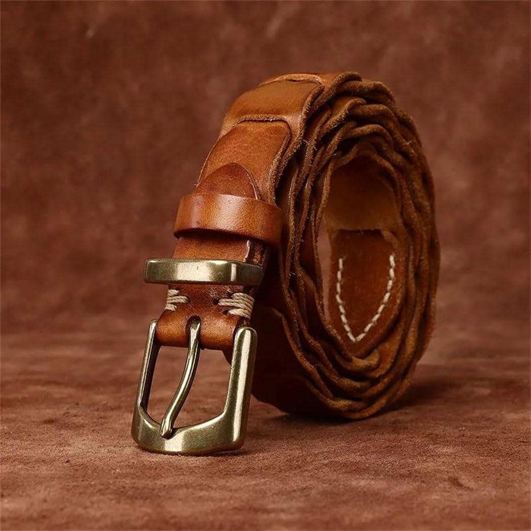 Unisex Couple Belts - 3.0 cm Solid Cowhide with Pin Buckle, Matching Set