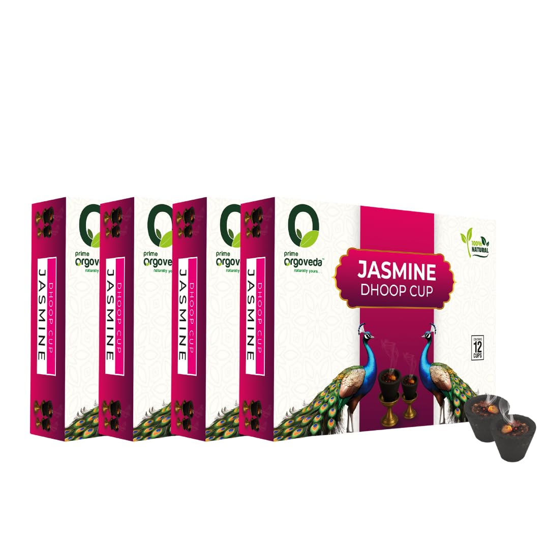 Jasmine Dhoop Cup (Pack of 4) | 100% Natural | Charcoal-Free, Handcrafted for Meditation, Pooja & Aromatherapy | Long-Lasting Fragrance (48 Organic Dhoop Cups)-image-11