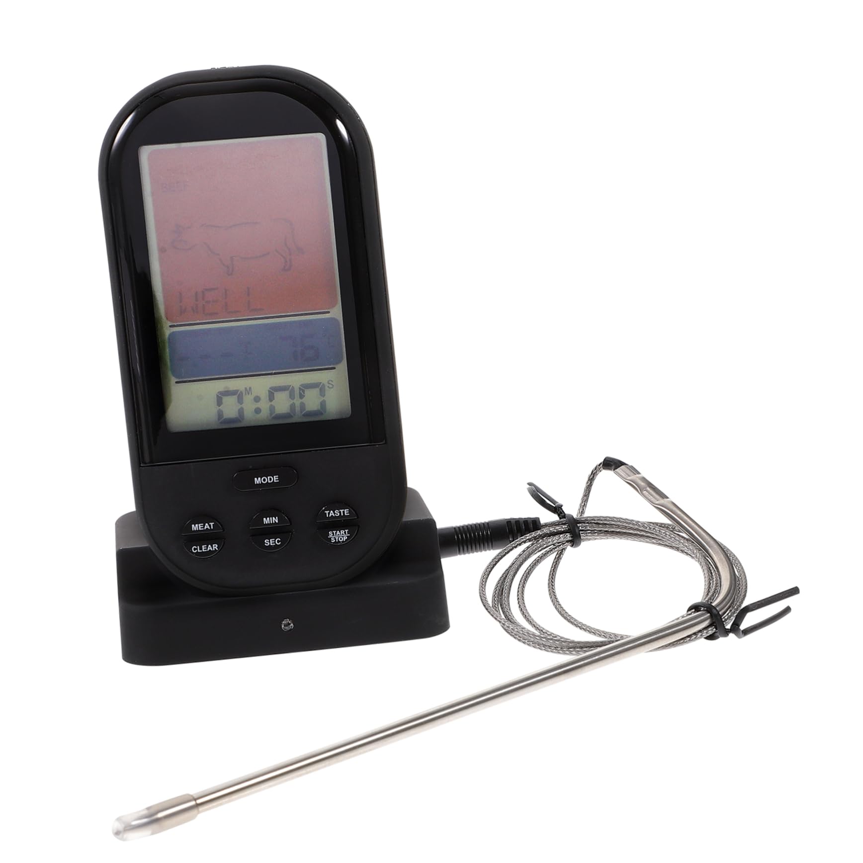 ABOOFAN Drahtloses Fernfleischthermometer Mit Großer LCD Anzeige Digitales Bbq Grill Thermometer Für Innen Und Außenanwendungen Sofortige Temperaturmessung