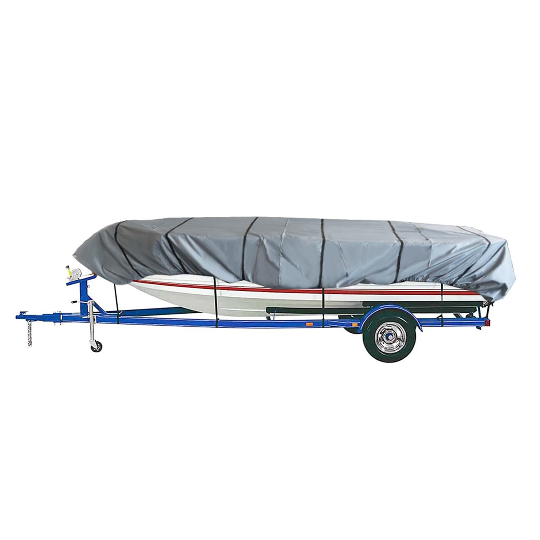 210D Marine Grade Boat Cover- Water Proof Heavy Duty Trailerable Replacement for Jon Boat-Grey, 14ft length, beam width to 70inches, Does not apply