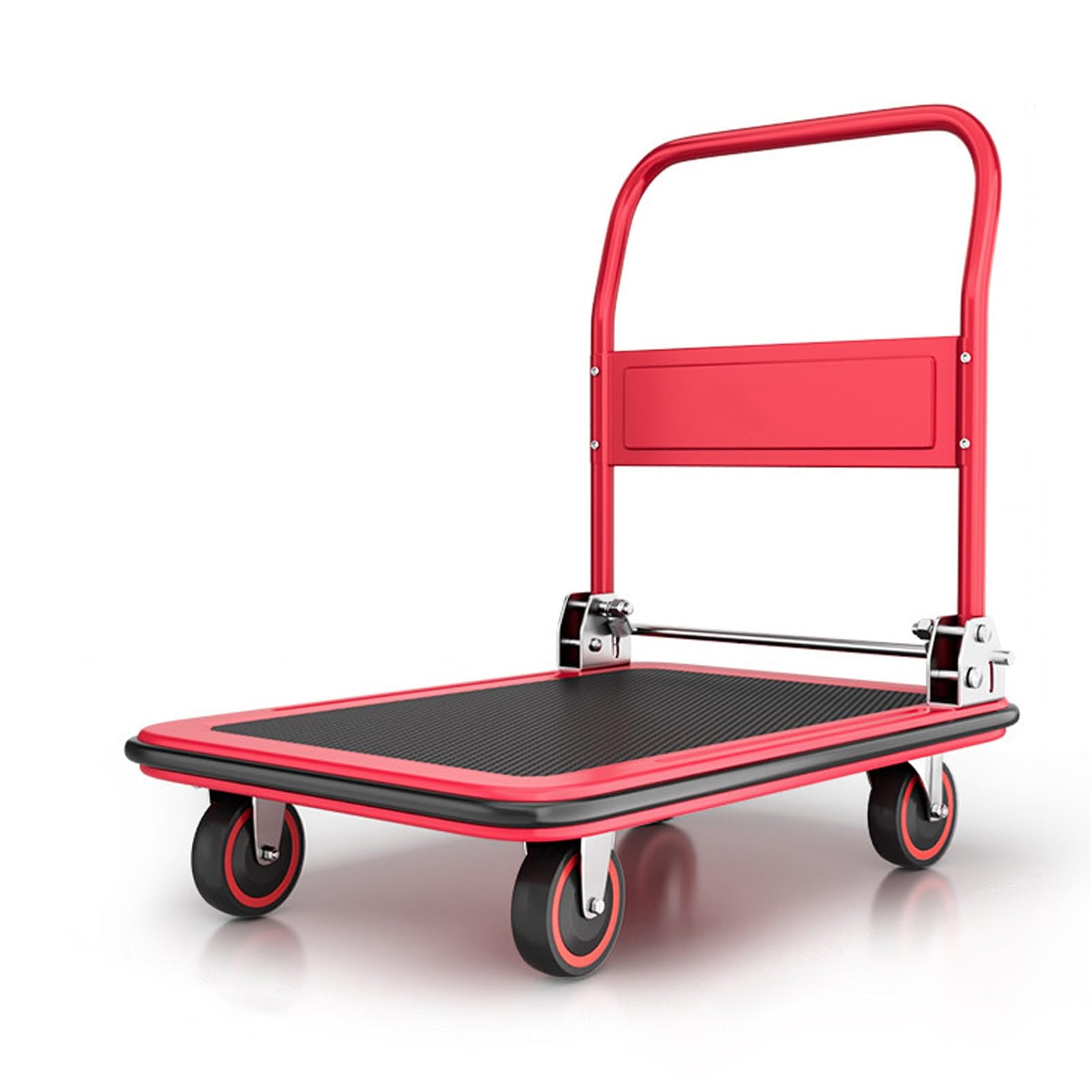 Diable pliable en acier avec roues silencieuses pour transport de charge et outils