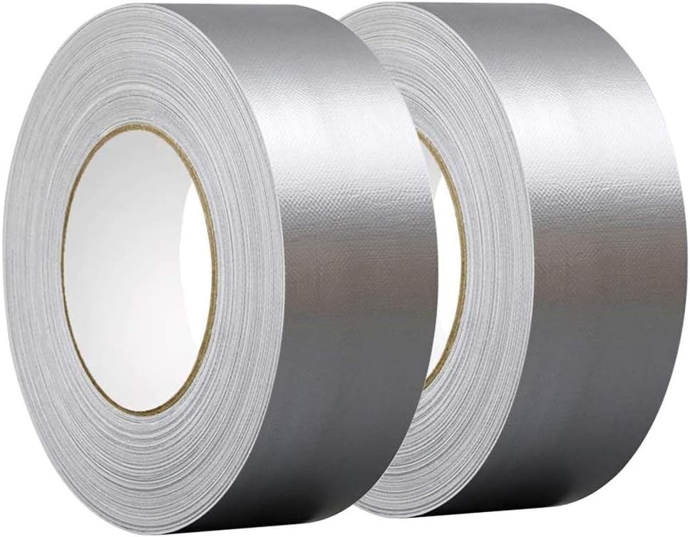 Premium Silver/Grey Duct Tape - 50mm x 25m - Heavy Duty (2") Gaffer Tape Roll (2Packs)