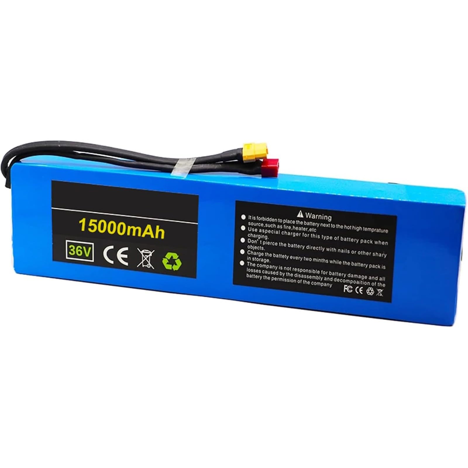 10S3P 36V 15Ah Lithium ION Battery Pack,li-ION Battery,Built in 15a BMS,with and Charger,for 100W-500W Electric Scooter Ebike Bicycle XT60