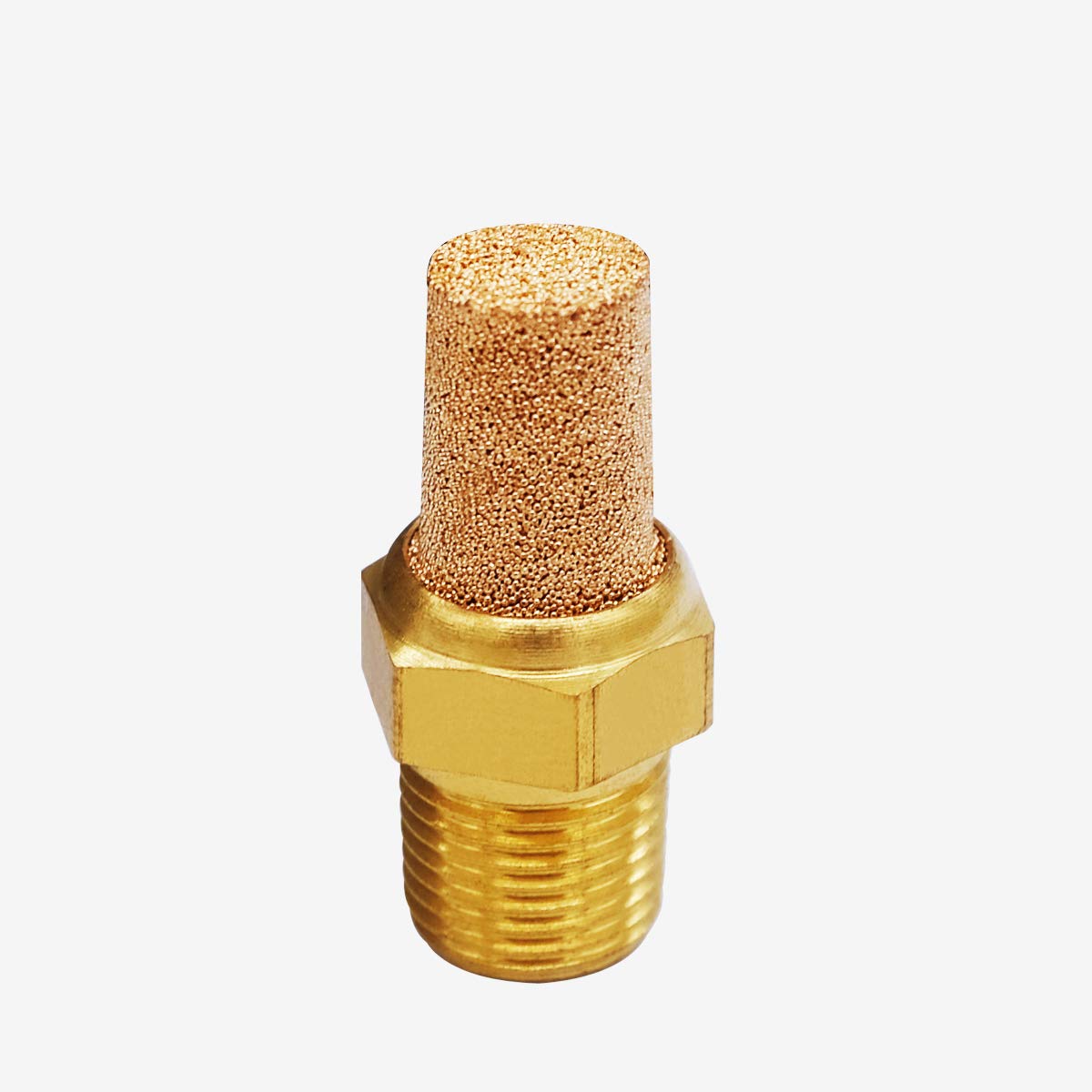 mxuteuk 10pcs Brass Pneumatic Muffler Filter Noise Silencer, Hex Sintered Silencer Air Line Fitting 1/8" NPT XYQ-G-(1-8) — Amazon image 2