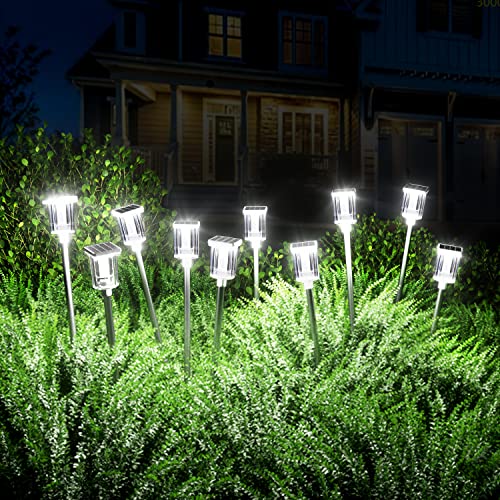Newmessi Outdoor Solar Pathway Lights 6 Pack Solar Outdoor Garden Landscape Lights Walkway Lights Outdoor With 8 Led Beads Dusk To Dawn Solar Garden Lights Decor For Yard #TOP7